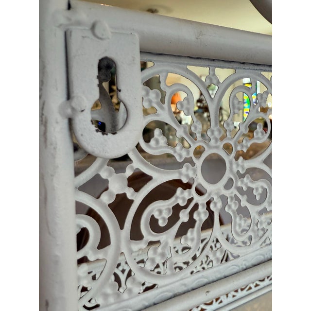 Vintage Decorative Shabby Chic Metal Vanity Wall Shelf For Sale - Image 10 of 12