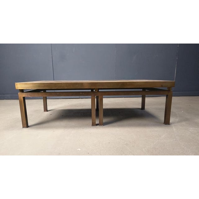 Metal Vintage Etched Brass Coffee Table, 1970s For Sale - Image 7 of 12