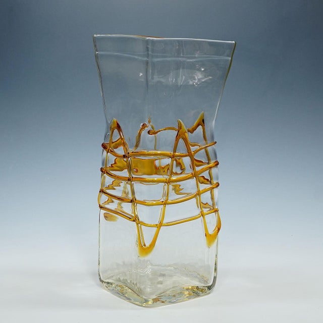 Fulvio Bianconi Large Art Glass Vase by Fulvio Bianconi for Mazzega, Venice Murano For Sale - Image 4 of 7