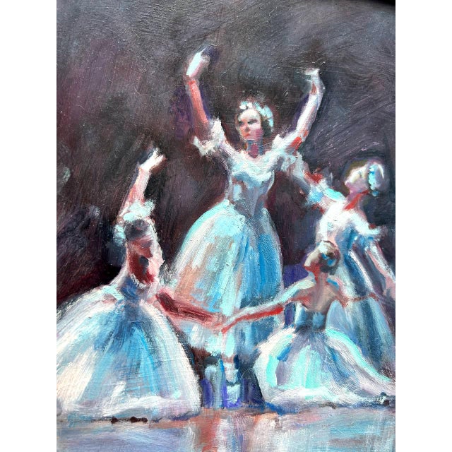 Contemporary Framed Ballet Pas De Quatre Original Painting For Sale - Image 3 of 7