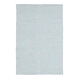 Bunny Williams for Dash & Albert Beatrice Blue Woven Cotton Rug, 7' 6" x 9' 6" For Sale
