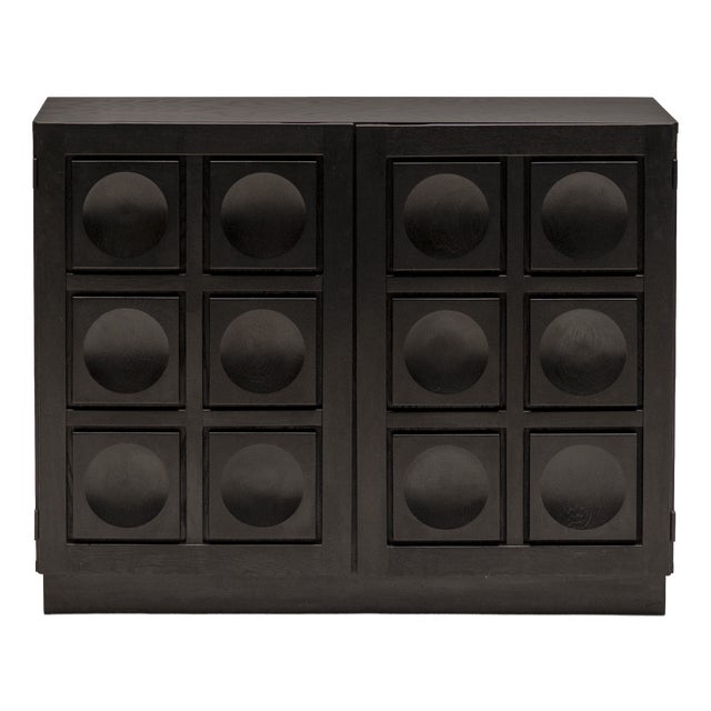 Belgian Brutalist Cabinet in Black-Stained Oak, 1970s For Sale