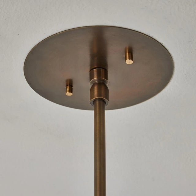 Raul Reyes 'Rey 14' Perforated Patinated Brass Dome Pendant For Sale In Los Angeles - Image 6 of 12