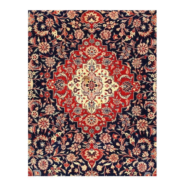 Original persian Kashan design rug.Fine Handmade and hand-knotted. Lamb's wool on a cotton foundation. Hand-spun wool rug....