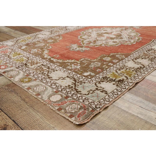 Mid 20th Century Vintage Turkish Oushak Runner 03'06 X 12'08 For Sale In Dallas - Image 6 of 10