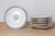 Six Terre de Fer blue and white asparagus plates from the 19th century, with foliage and fruit decor, priced and sold...