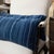 Large Faded Indigo Tone-On-Tone Striped Lumbar Cushion For Sale - Image 11 of 11