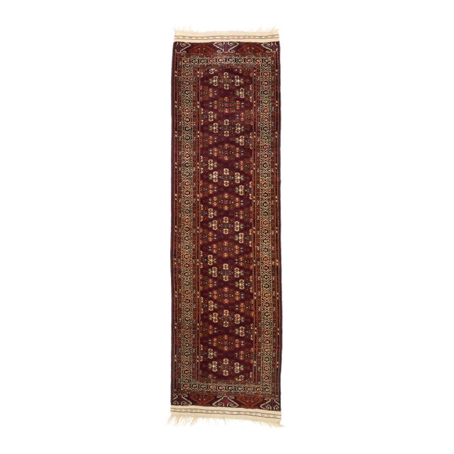 Antique Fine Turkmen Tribal Runner 2’11” X 8’11” For Sale