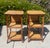 English 2 Vintage Rattan Bamboo Nightstands End Tables, Drop Down Shelf For Sale - Image 3 of 9