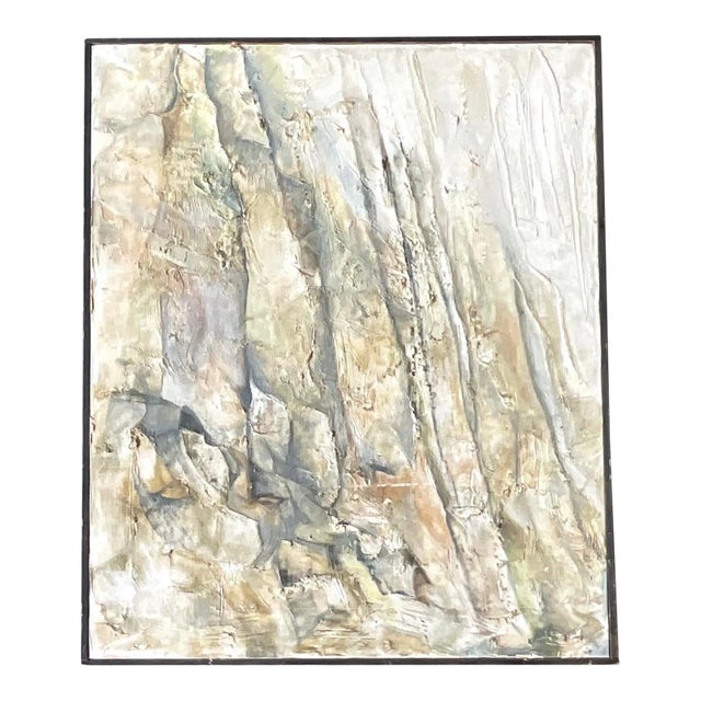 Vintage Midcentury Abstract Original Oil Painting For Sale