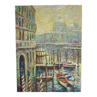 Venice Canal Scene Painting on Canvas For Sale