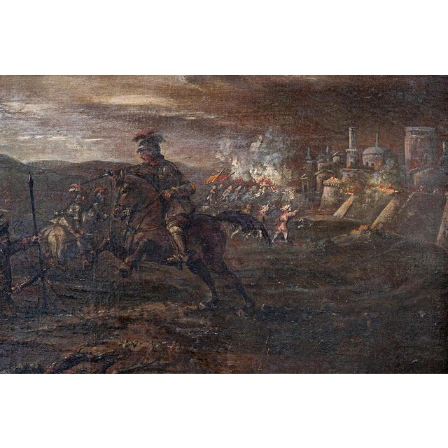 Neapolitan Artist, Battle Between Christians and Turks, 18th Century, Oil on Canvas, Framed For Sale - Image 3 of 5