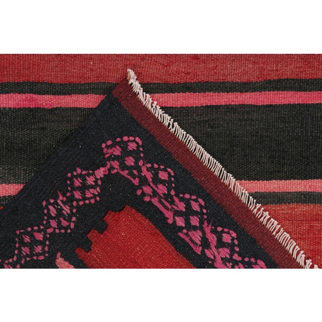 Textile Vintage Shahsavan Persian Kilim in Red With Multicolor Stripes, From Rug & Kilim For Sale - Image 7 of 7