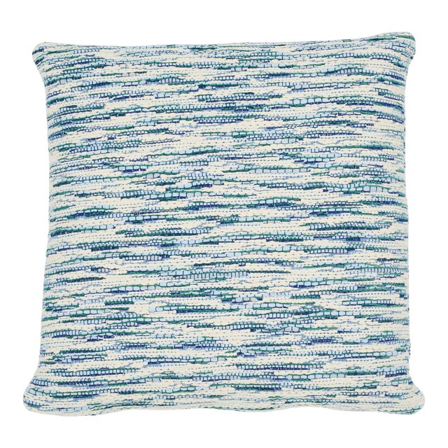 Schumacher Walker 22" Pillow in Blues For Sale