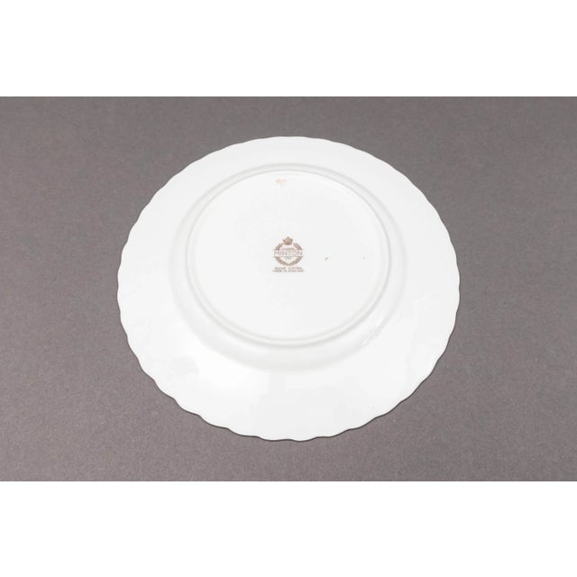 Late 20th Century Late 20th Century Minton England S600 Gold Laurel Leaves Light Blue Salad Dessert Plates- Set of 5 For Sale - Image 5 of 6