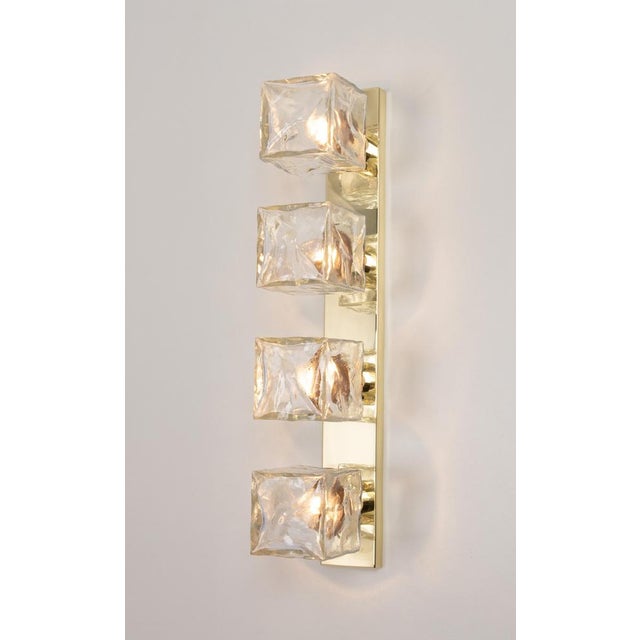 Large Murano Glass Wall Light Cube attributed to Kalmar, Austria, 1970s, Set of 2 For Sale - Image 14 of 18