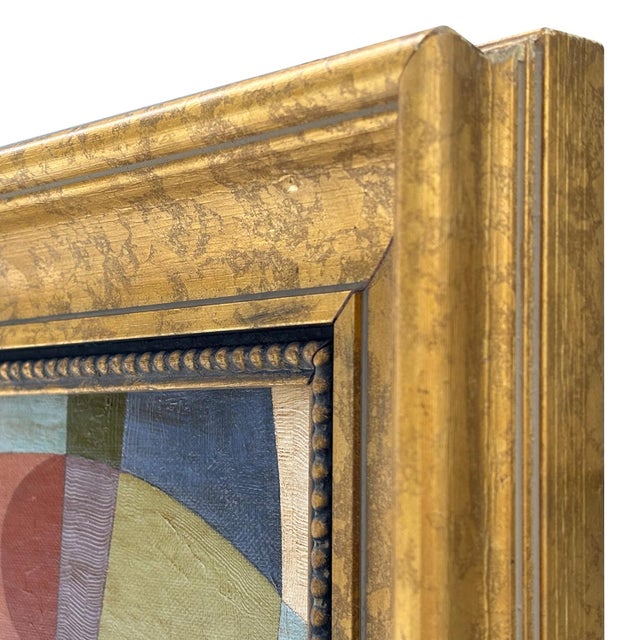 Contemporary Bold Abstract Oil Painting in Vintage Frame For Sale In New York - Image 6 of 6