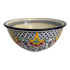 Hand Painted Mexican Talavera Pottery Mixing Bowl