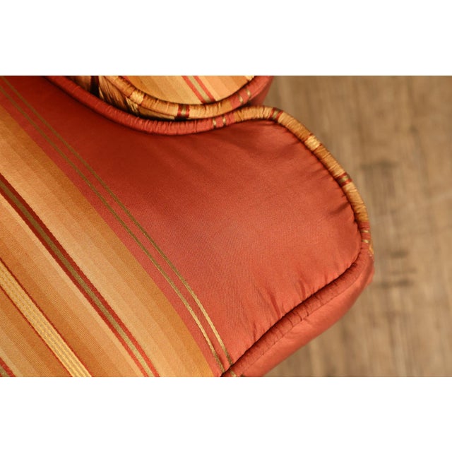 Custom Quality Pair Of Mahogany Fanback Wing Chairs For Sale - Image 14 of 18
