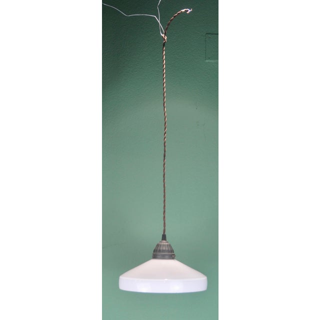 Art Deco White Opaline Lamp, 1920s For Sale - Image 10 of 12