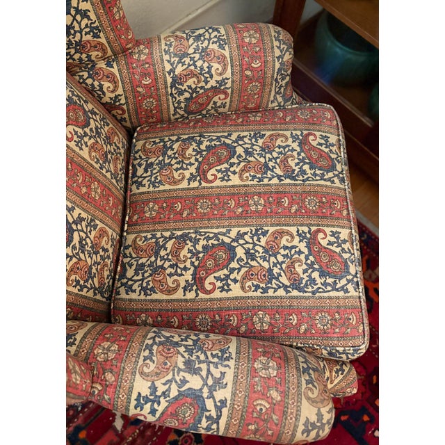 Charming Vintage Wingback Chair With Paisley Print For Sale In San Francisco - Image 6 of 11