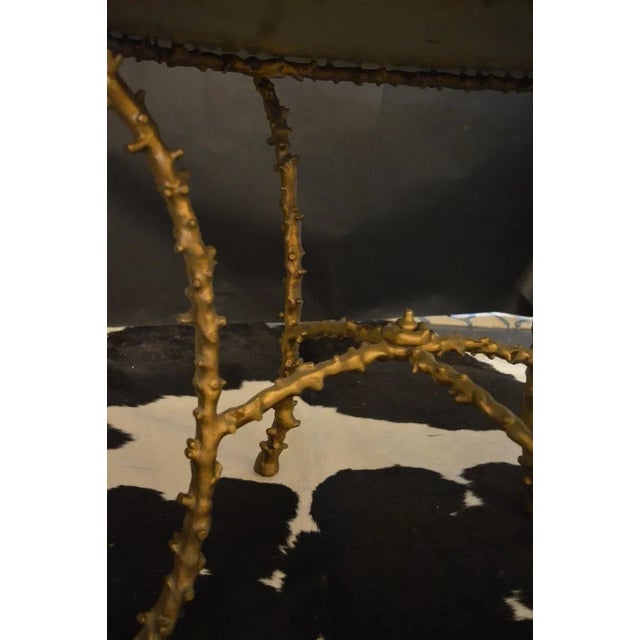 1980s Solid Bronze and Faux Shagreen Center Table in the Style of Maison Bagues For Sale In Los Angeles - Image 6 of 10