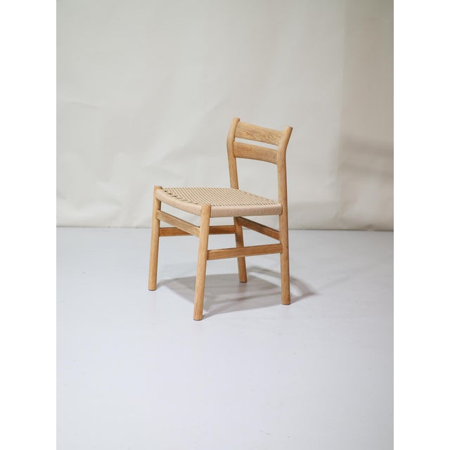 Mid-Century Modern Vintage Danish BM1 Dining Chairs in Oak and Papercord by Børge Mogensen for C.M. Madsen, 1960s, Set of 6 For Sale - Image 3 of 18