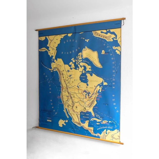 Mid-Century Modern Double-Sided America Map from Störmer-Verlag Vlotho, 1960s For Sale - Image 3 of 16