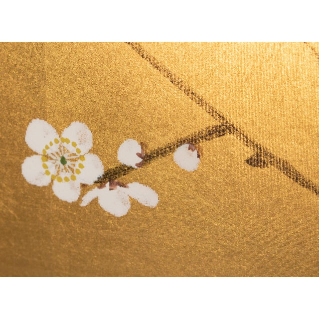 "Sakura", C. 1960s Showa Era Japanese Painted Byobu Screen For Sale - Image 12 of 18