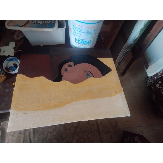 A solitary figure is slowly consumed by a thick, heavy tide. Only the upper portion of the face remains visible, one weary...