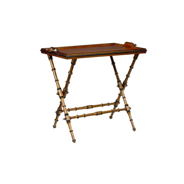 Antique Colonial Inspired Butlers Tray in Walnut on Stand, 1880 For Sale - Image 10 of 10