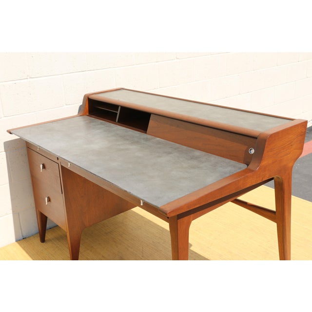 Mid Century Executive Desk by John Van Koert for Drexel For Sale - Image 9 of 12