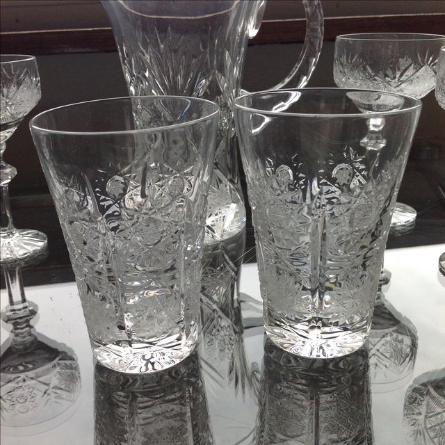 Bohemian Cut Crystal Barware Set - Set of 7 For Sale - Image 4 of 8