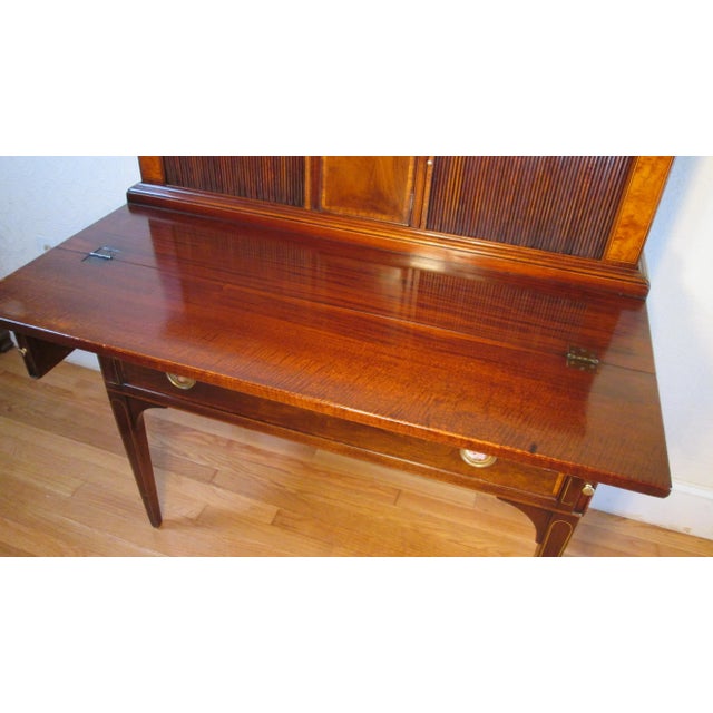 Wood 1940s Mahogany Tambour Desk Made by Beacon Hill of Boston For Sale - Image 7 of 11