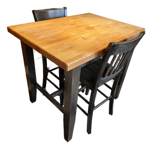 Butcher Block Table W 2 Chairs