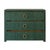 Contemporary Matthew Izzo Home Getty Green Grasscloth Three Drawer Chest With Antique Brass Circle Drawer Pull For Sale - Image 3 of 7