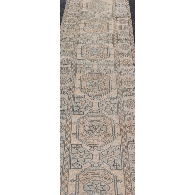 Vintage Turkish Oushak Runner With Pastel Colors 2'6 X 11'2 For Sale - Image 4 of 10