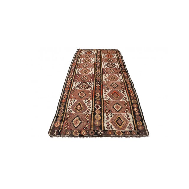 Mid-Century Modern Decorative Vintage Turkish Kars Kilim Rug - 4`2″ X 11`4″ For Sale - Image 3 of 6