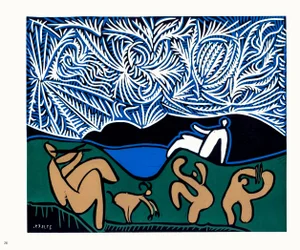 1962 Pablo Picasso Linocut Engraving "Bacchanal With Goat"