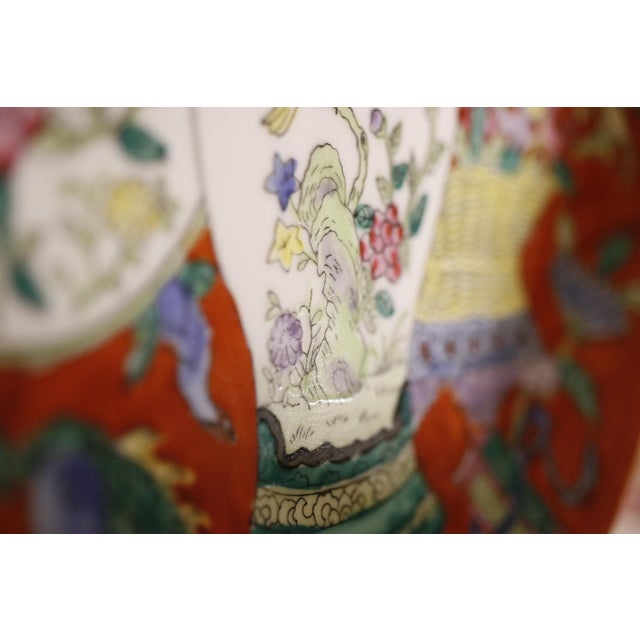 1970s 1970s Macau Famille Rose Satsuma Style Raised Figural Charger Plate For Sale - Image 5 of 16