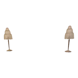 French Art Deco "Waterfall" Table Lamps Signed by Sabino - a Pair