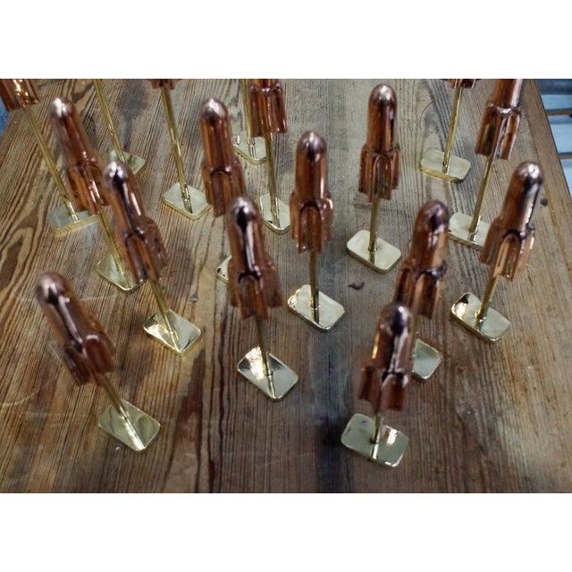 Vintage Cast Copper and Brass Rockets from Walls, Set of 10 For Sale - Image 4 of 8