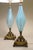 1960s 1960s Large Barovier Toso Murano Italy Thick Aqua Swirl Art Glass Ornate Brass Table Lamps - a Pair For Sale - Image 5 of 11
