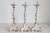 French Rococo period early 18th century two tone light gray and cream painted candlesticks, with authentic patina, priced...