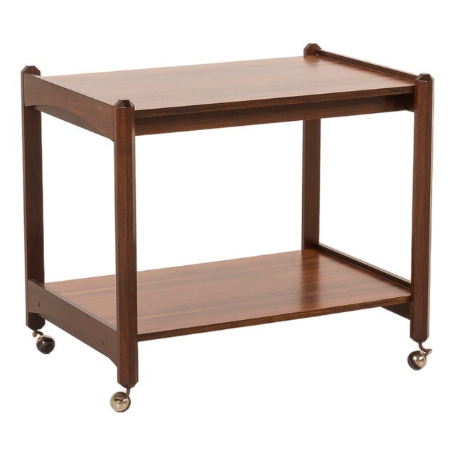 Mid-Century Italian Serving Cart in Rosewood, 1960s For Sale