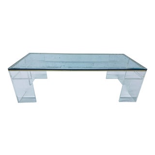 Mid-Century Lucite and Glass Coffee Table, 1970s For Sale