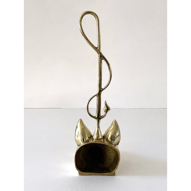 Mid 20th Century Vintage Brass Fox Head Doorstop For Sale - Image 5 of 12