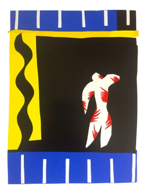 Henri Matisse Vintage 1991 Jazz Portfolio Lithograph Print " Le Clown / the Clown " 1947