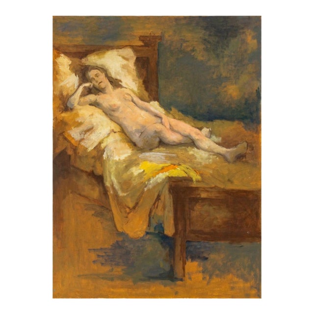 Russell Bailey Reclining Female Nude Oil on Canvas For Sale