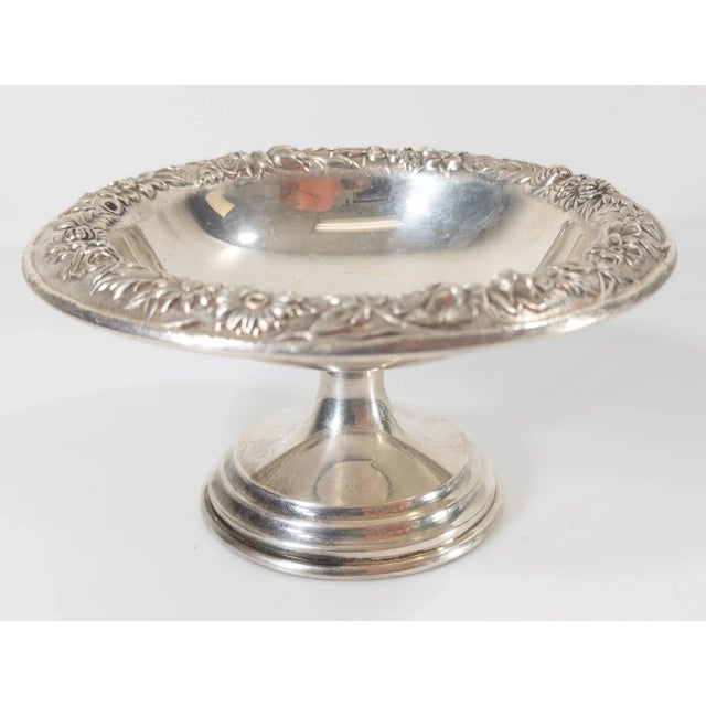 Metal Early 20th Century Sterling Silver Floral Compote by S. Kirk & Sons For Sale - Image 7 of 12